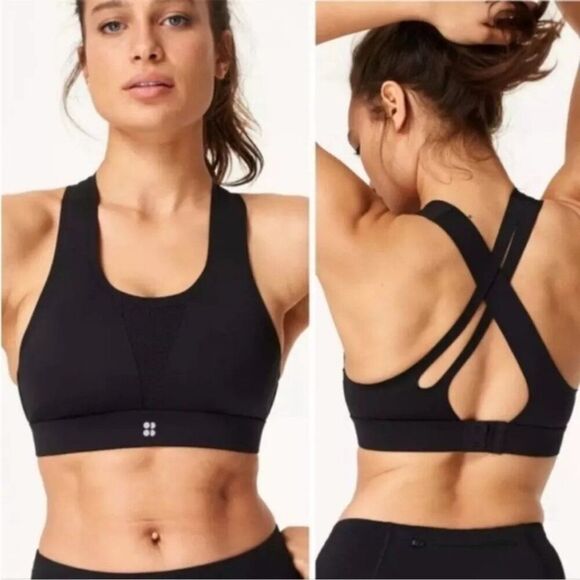 💗 SWEATY BETTY 💗 Black All Train Sports Bra - [32C/D] - Picture 1 of 12